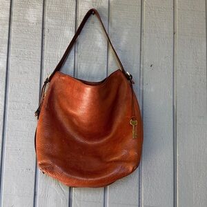 Fossil Brown Leather Shoulder Bag